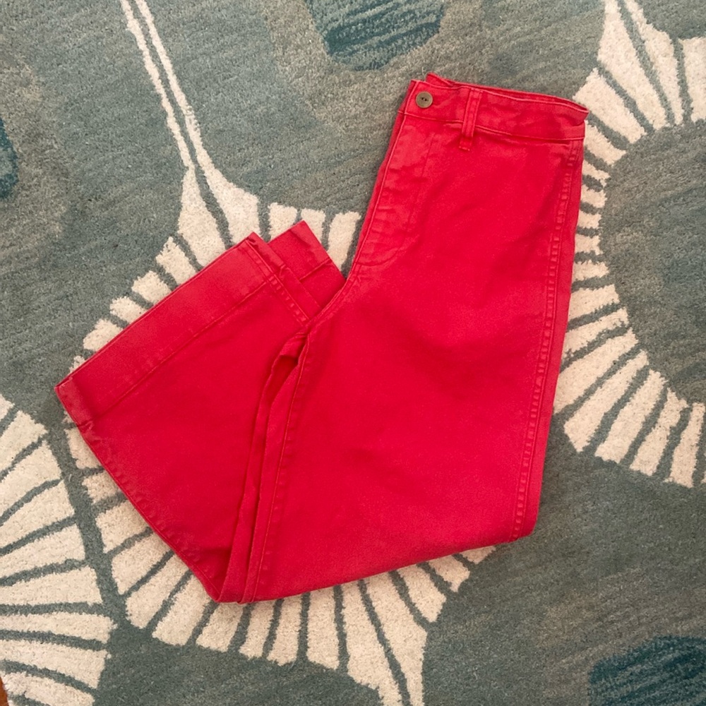 Madewell red Emmett wide leg pants